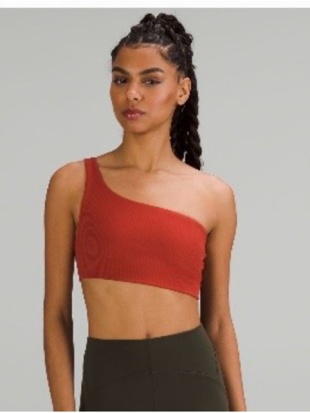 Lululemon Nulu Ribbed Asymmetrical Bra - Cayenne Size 4